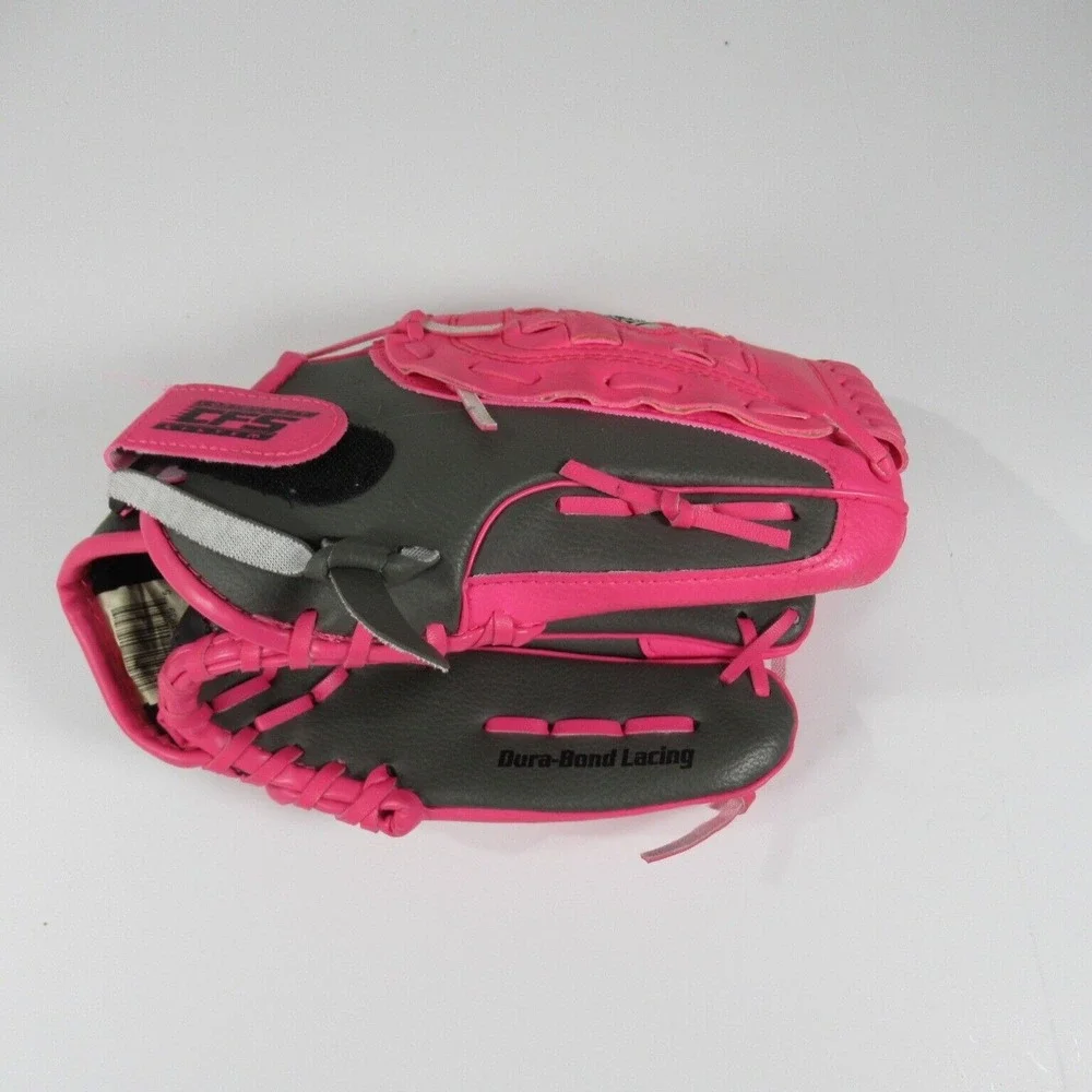FRANKLIN Girls Pink Gray Contour Fit Baseball Glove RTP 22700 Durabond LHG